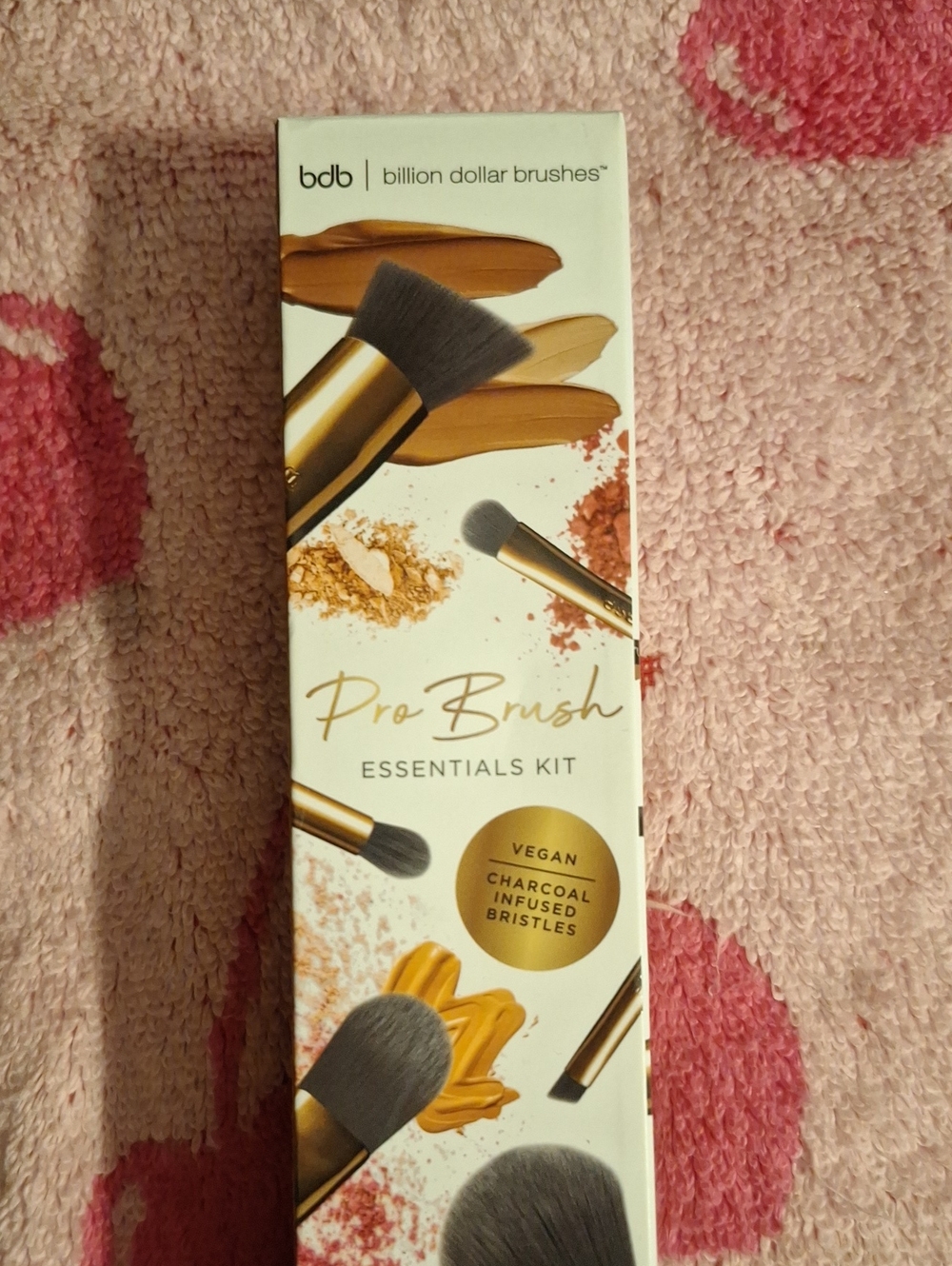 bdb Pro Brush Essentials Kit - Gray Brushes with Gold Ferrules